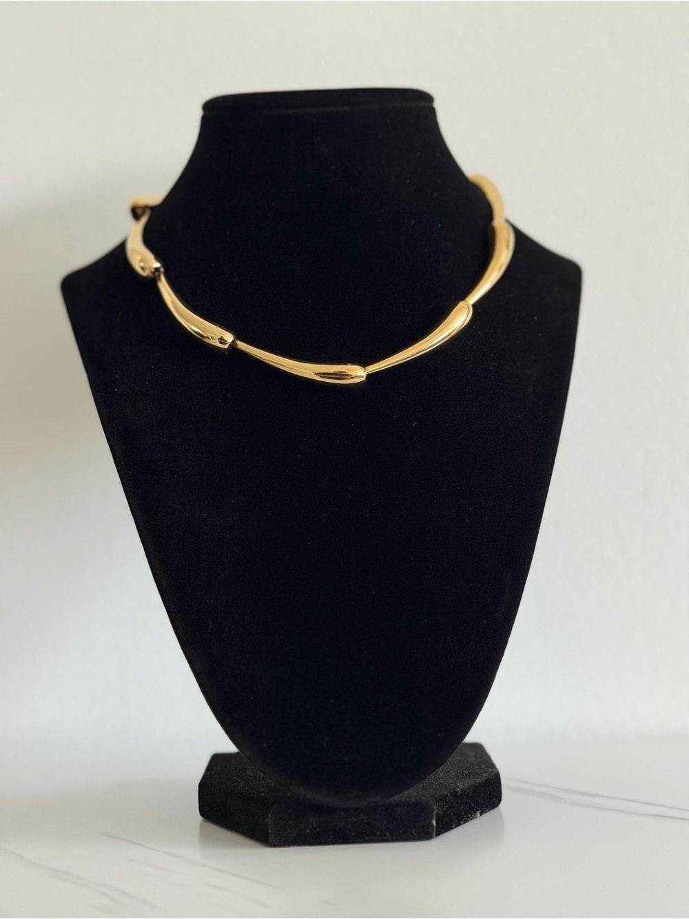 Vintage Gold Tone Link Collar Necklace